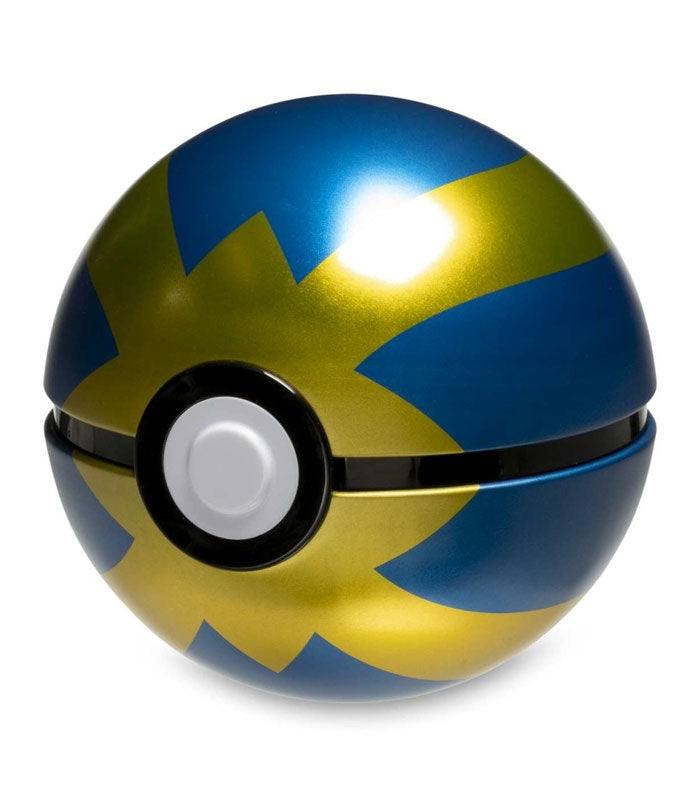 Pokemon TCG Quick Ball Tin featuring colorful design.