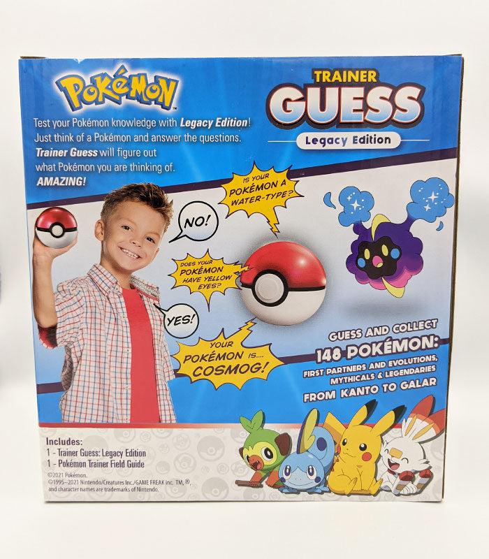 Pokémon Trainer Guess Legacy Edition game box with voice recognition feature for Pokémon fans.