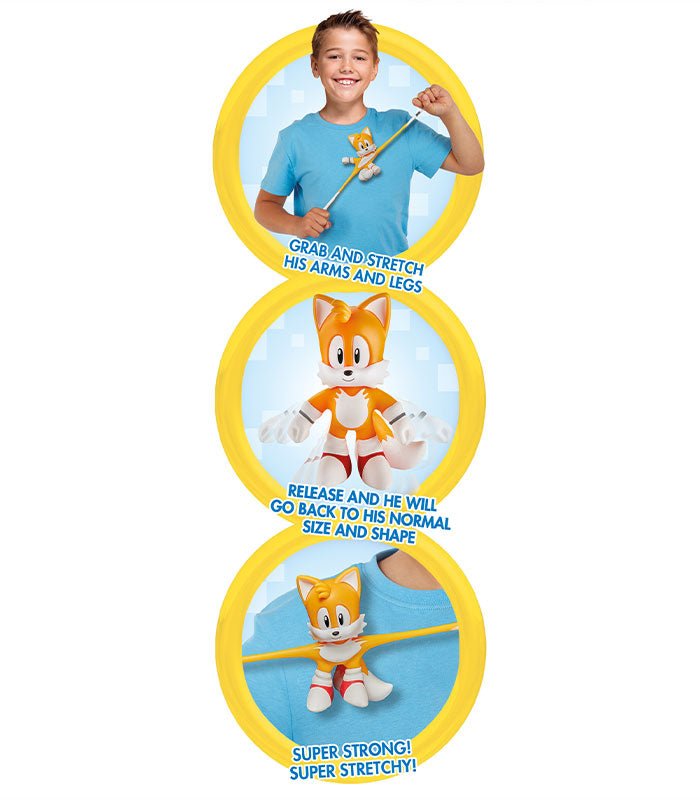 Stretch Armstrong Tails toy demonstrating its stretchiness and resilience.