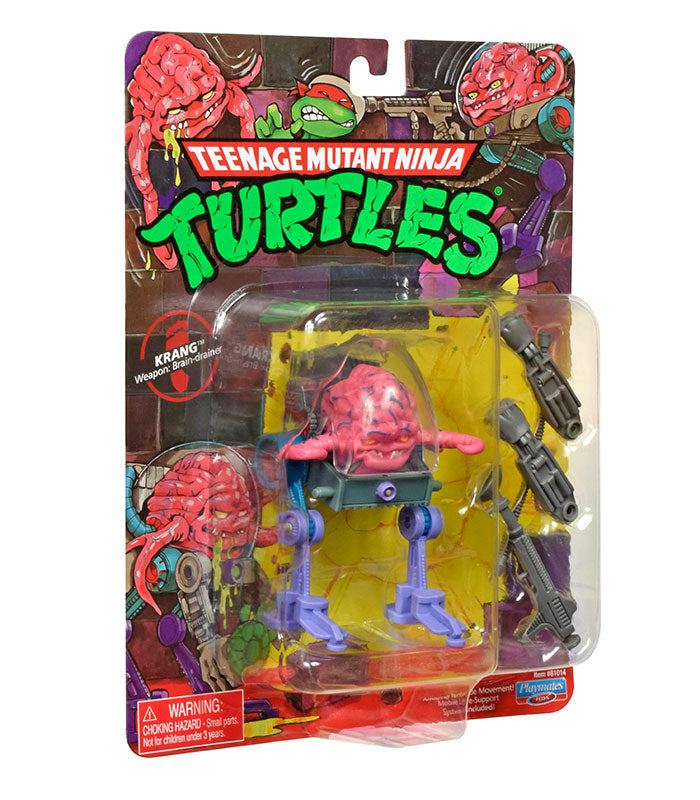 Teenage Mutant Ninja Turtles Classic Krang Action Figure in original 1988 packaging with weapons.