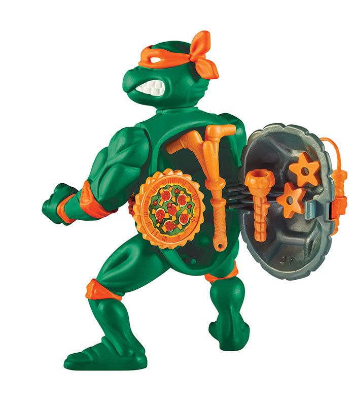 Teenage Mutant Ninja Turtles Classic Michelangelo action figure with weapons and shell.