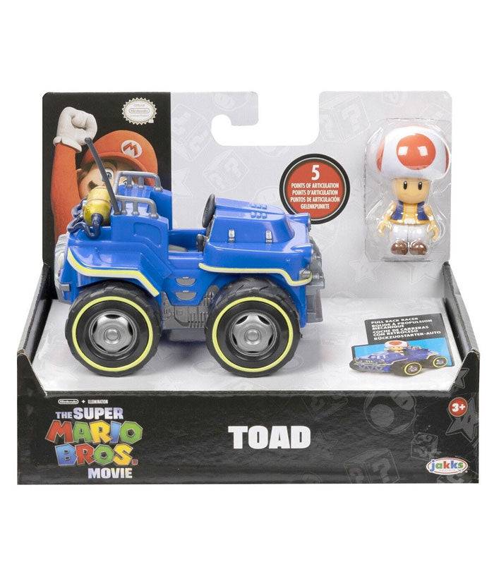 Super Mario Bros. movie Toad kart and figure set with detailed kart and poseable Toad figure.