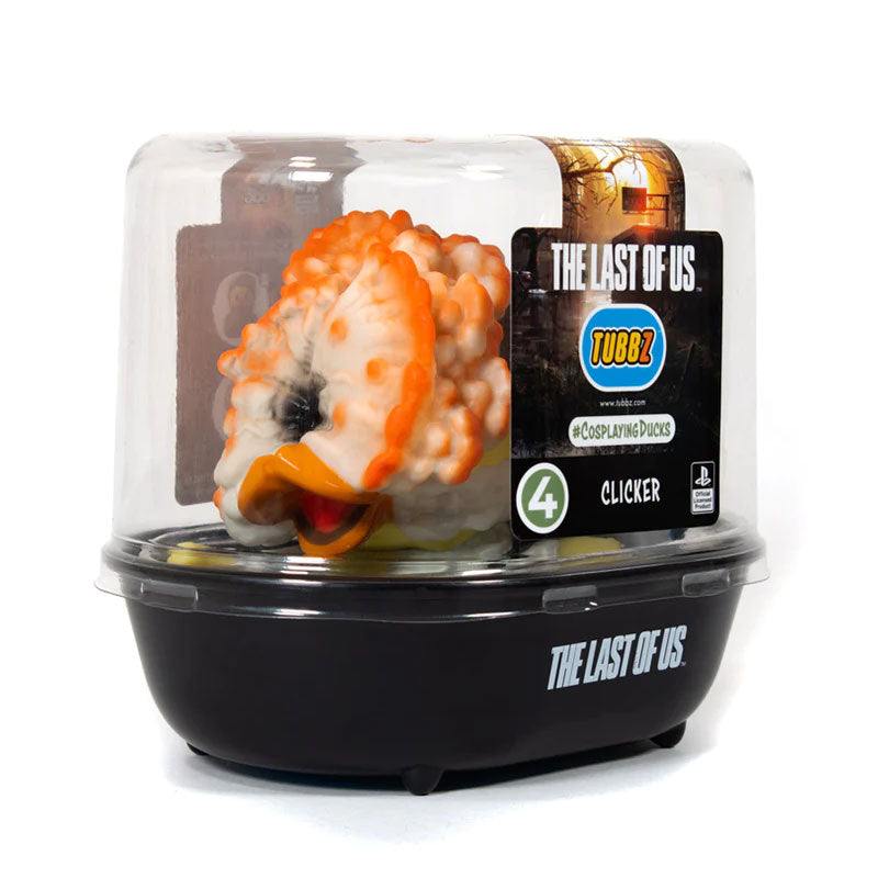 TUBBZ The Last Of Us Clicker Collectible Duck in display box, featuring detailed mushroom-like head and exposed brain design.