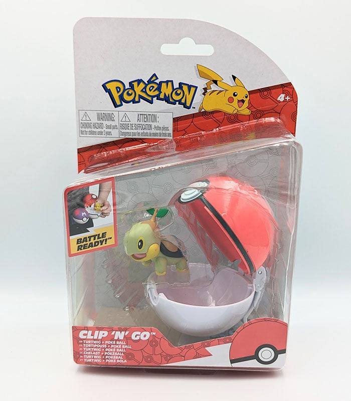 Pokemon Clip 'N' Go Turtwig figure with Poké Ball packaging.