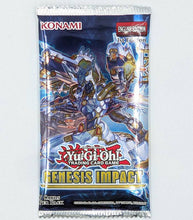 Load image into Gallery viewer, Yu-Gi-Oh! Genesis Impact booster pack with 7 trading cards.