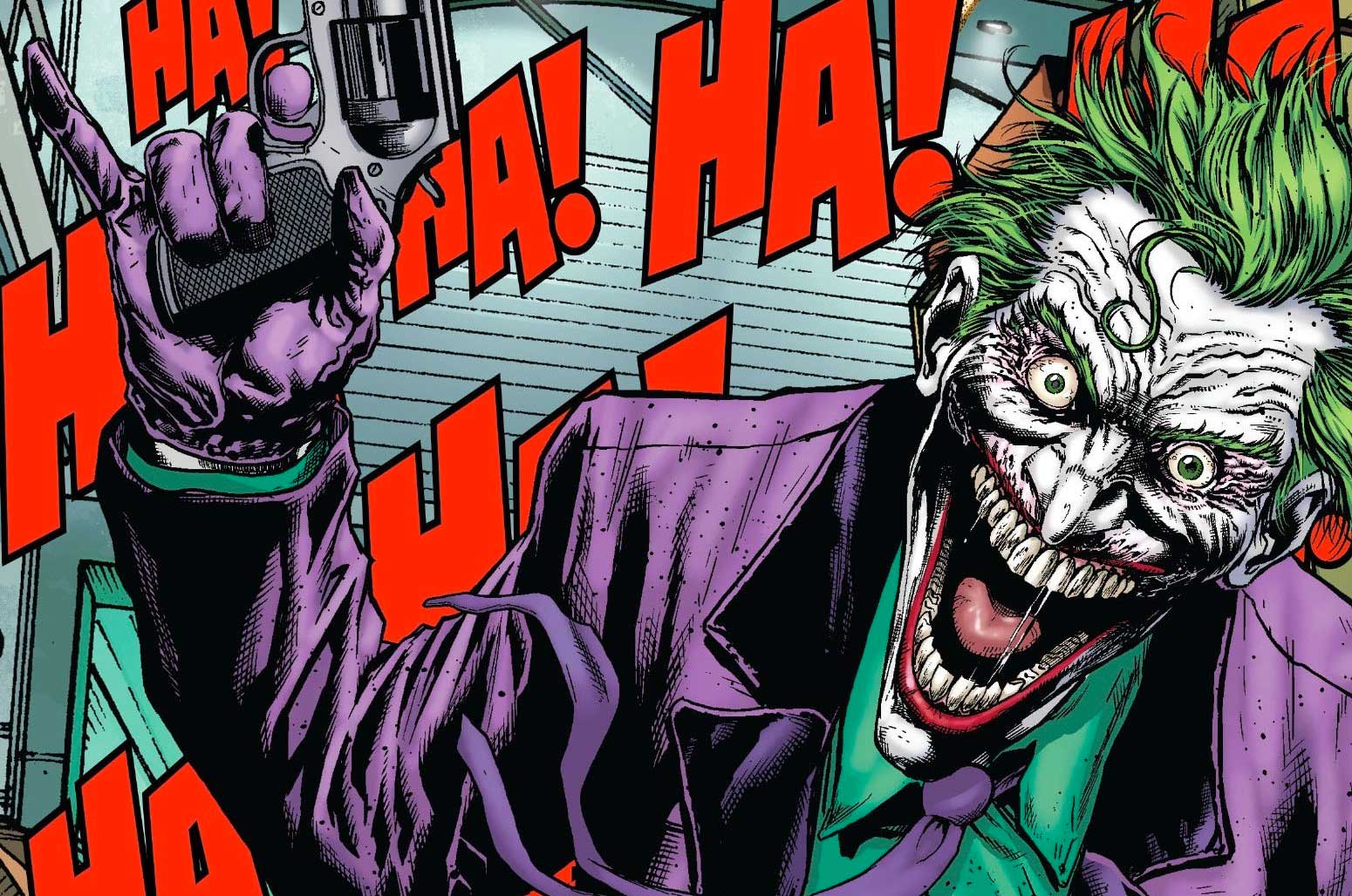 The Joker laughing twistedly