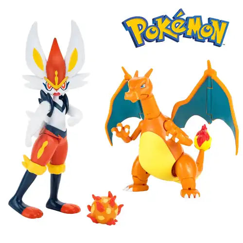 Pokemon Battle Figures - Scorbunny and Charizard