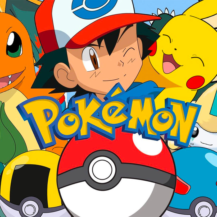 Pokemons Ash and Pikachu with Poke Ball