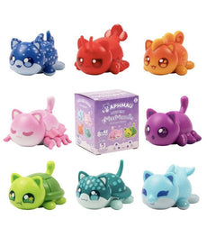 Aphmau Mystery MeeMeows Surprise Figure Litter 4 with 8 aquatic-themed characters including Turtle Cat, Octopus Cat, and Shark Cat.