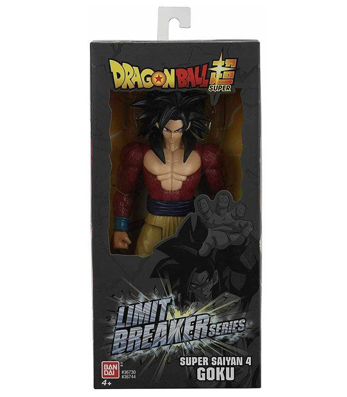 Dragon Ball Super Limit Breaker Series 12 Inch Super Saiyan 4 Goku action figure in box, poseable and highly detailed.
