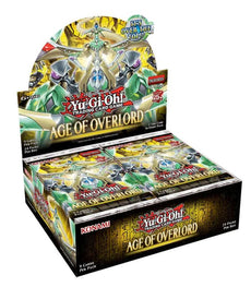 Yu-Gi-Oh! Age Of Overlord Booster Box with cards for thrilling duels and legendary monsters.