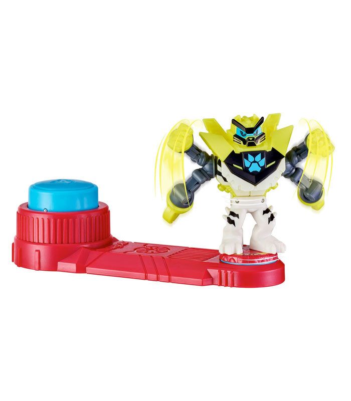 Akedo Beast Strike Battle Giants - White Paw toy with Double Strike Armor on red base.