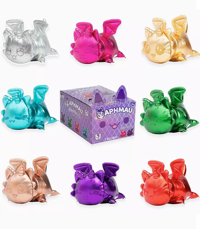 Aphmau Gemstone Dragons MeeMeows 6 inch colorful gemstone-themed dragon cat plush toys with collectible box