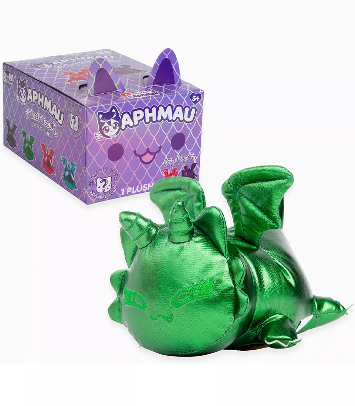 Aphmau Gemstone Dragons green metallic dragon cat plush with packaging box