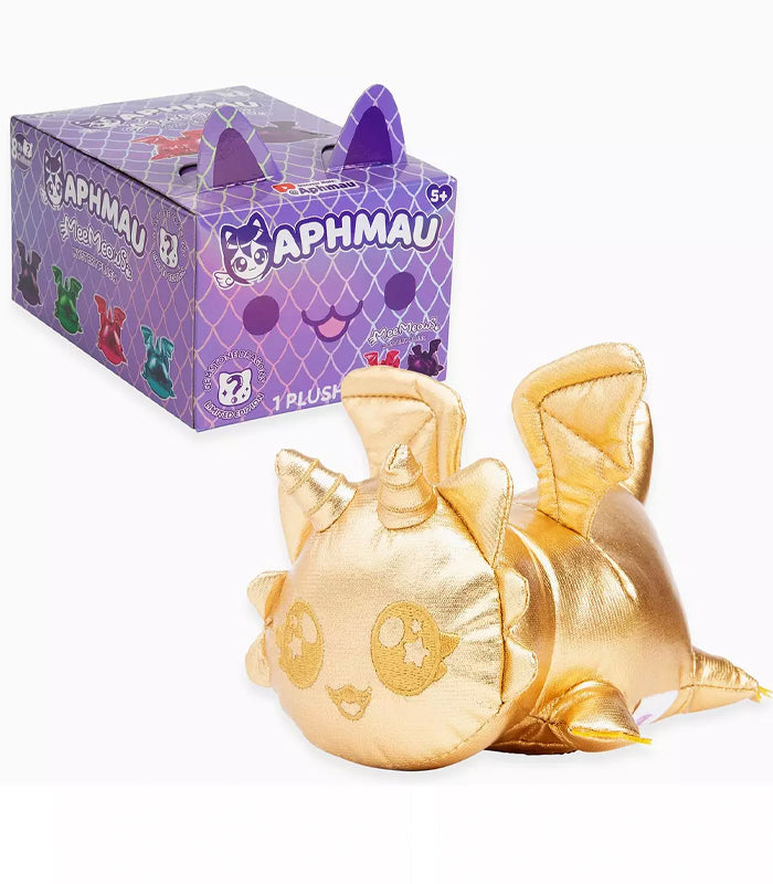 Aphmau Gemstone Dragons gold dragon cat 6-inch plush toy with purple packaging box