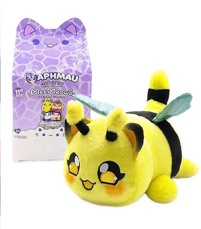 Aphmau MeeMeows Mystery 11 Inch Safari Plush with bee design, soft toy for cuddling and collecting.
