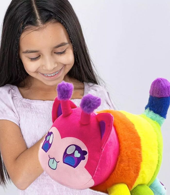 Aphmau MeeMeows Mystery 11 Inch Safari Plush, colorful caterpillar design, soft and cuddly toy.
