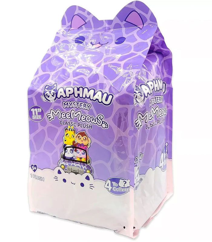 Aphmau MeeMeows Mystery 11 Inch Safari Plush in packaging with four designs.