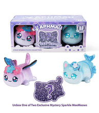 Load image into Gallery viewer, Aphmau Mee Meows 3 Pack Sparkle Plush Collection featuring Sparkle Fairy Cat and Sparkle Mermaid Cat with mystery plush.

