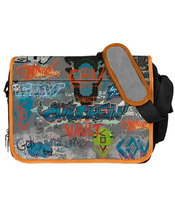 Borderlands 3 Children of the Vault Graffiti Messenger Bag with colorful design and padded strap.