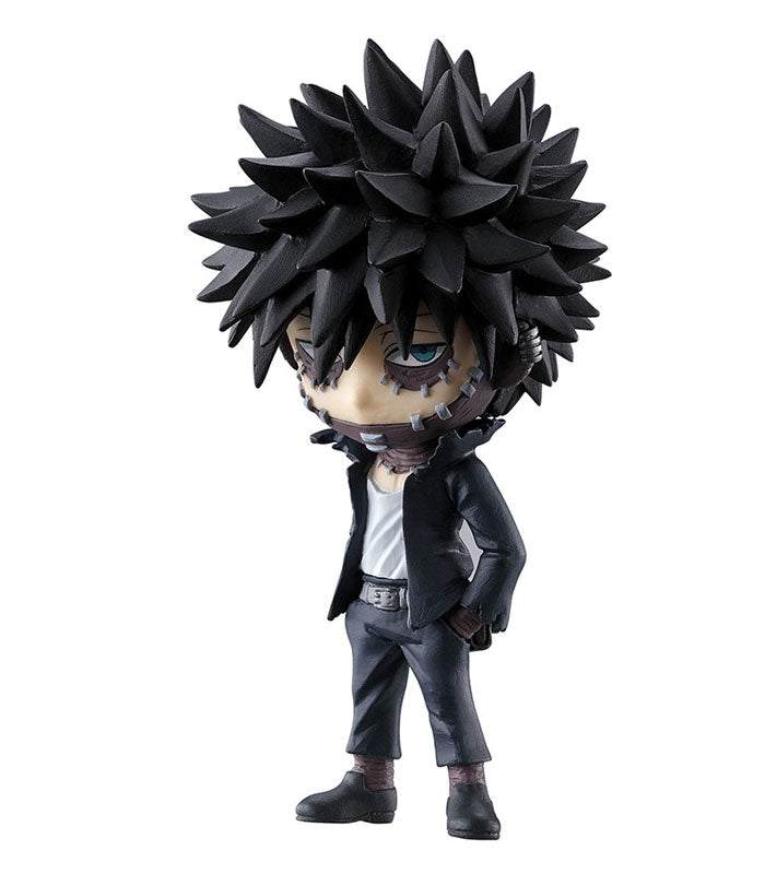 Chibi Masters My Hero Academia Dabi collectible figure with intricate attire and tattoos.