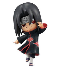 Chibi Masters Naruto Itachi Uchiha collectible figure in Akatsuki uniform, highly detailed, 8 cm tall, made of high-quality PVC.