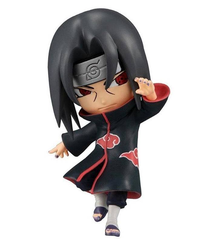 Chibi Masters Naruto Itachi Uchiha collectible figure in Akatsuki uniform, highly detailed, 8 cm tall, made of high-quality PVC.