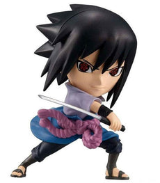Chibi Masters Sasuke Uchiha figure, detailed PVC, 8 cm, Naruto anime collectible.