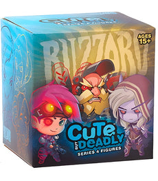 Blizzard Cute But Deadly Figures - Series 4 box featuring Warcraft and Overwatch characters, ideal for collectors aged 15+.