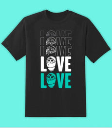 Official Destiny Fallen Baby 'Love' Black T-Shirt featuring adorable design and heartwarming illustration.