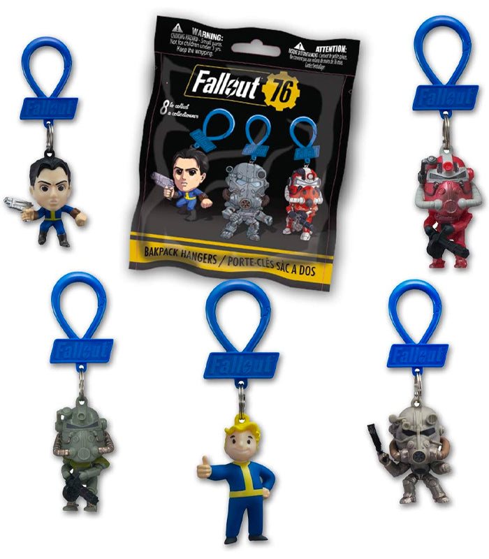 Fallout 76 Backpack Hangers featuring various collectible characters.