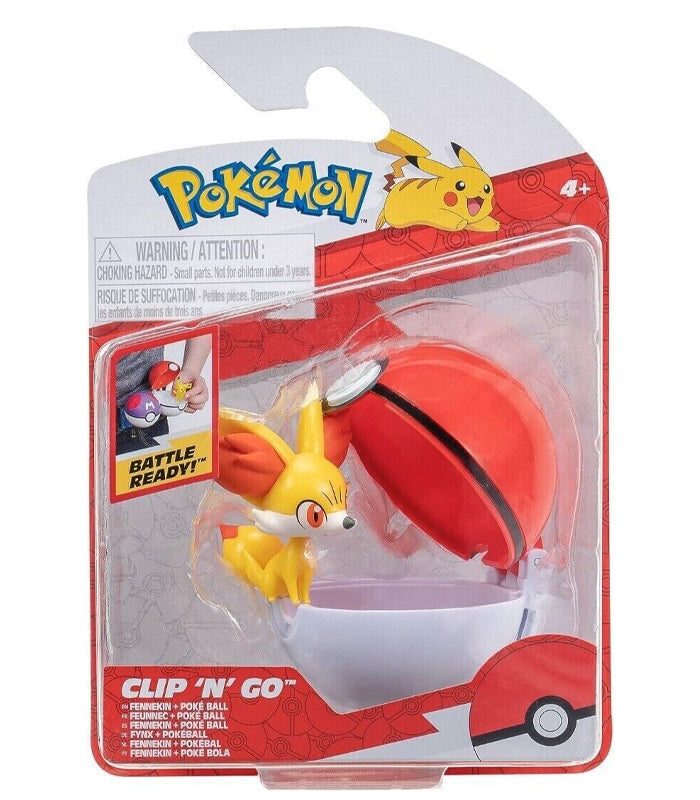 Pokemon Clip 'N' Go Fennekin with Poke Ball in packaging.