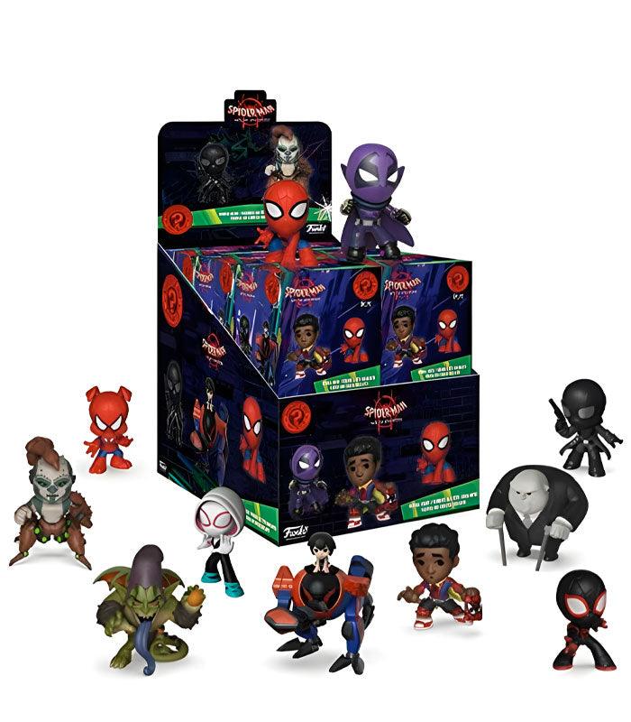 Funko Mystery Mini Animated Spider-Man Into The Spider Verse figures in a display box.