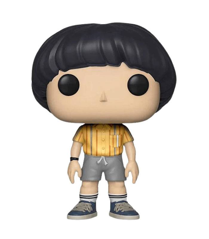 Stranger Things Mike POP! Vinyl Figure with striped shirt and bowl cut hairstyle, 3 3/4 inches tall, in window box.