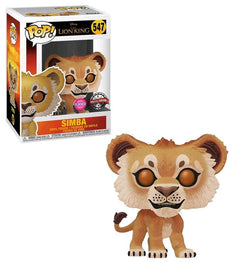 Flocked Simba vinyl figure from Disney's The Lion King special edition, standing on hind legs.