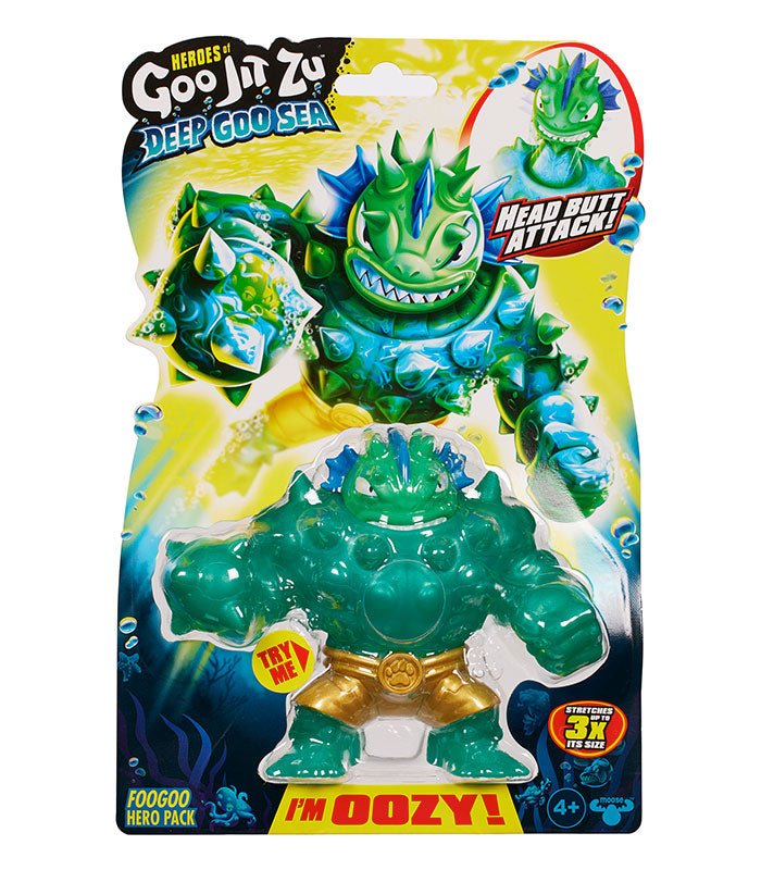 Goo Jit Zu Deep Goo Sea - Foogoo with head butt attack feature in packaging.