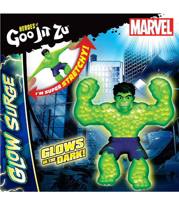 Goo Jit Zu Mega Glow Hulk glow-in-the-dark action figure packaging.