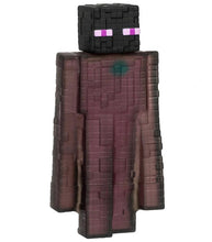 Load image into Gallery viewer, Heroes of Goo Jit Zu Minecraft Enderman toy with pixelated design and glowing purple eyes.
