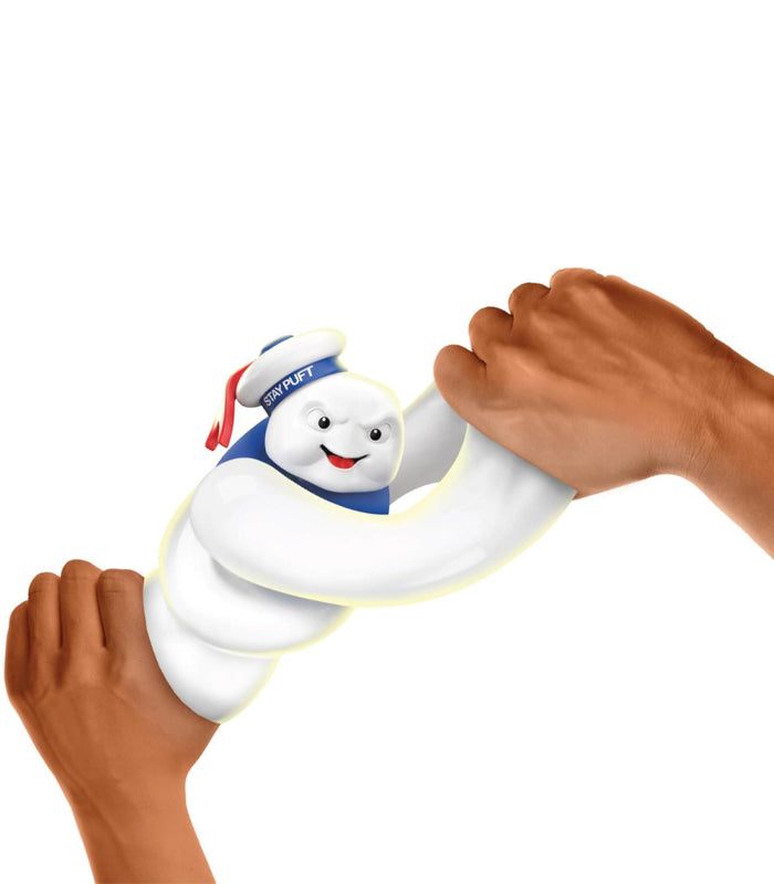 Heroes of Goo Jit Zu Ghostbusters Stay Puft squishy figure being stretched.