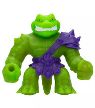 Load image into Gallery viewer, Goo Jit Zu Stretch Strikers - Rock Jaw toy figure, green with a purple belt, stretchy and gooey.
