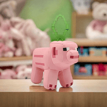 Load image into Gallery viewer, Minecraft 5 Inch Pig Bag Hanger Plush with clip attachment and pixelated details.
