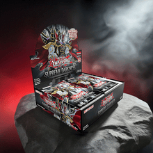 Load image into Gallery viewer, Yu-Gi-Oh Supreme Darkness Booster Box on display in a dramatic setting.
