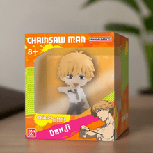 Load image into Gallery viewer, Chibi Masters Chainsaw Man - Denji figure in packaging, vibrant colors, desk display.
