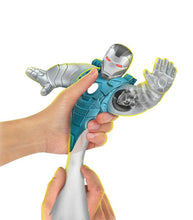 Load image into Gallery viewer, Armored Energy War Machine Goo Jit Zu toy being stretched, showcasing its unique goo filling and power-up feature.
