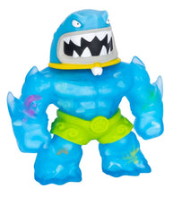 Load image into Gallery viewer, Heroes of Goo Jit Zu Hero Creator Thrash customizable figure, blue shark warrior with green shorts, stretchy and gooey for creative play.
