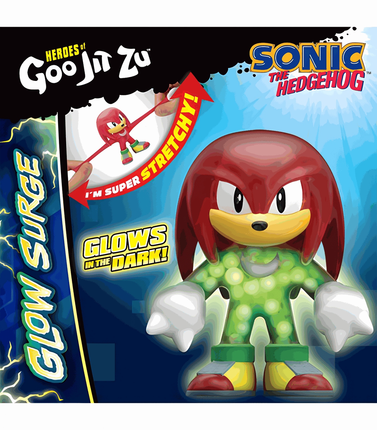 Heroes of Goo Jit Zu Sonic Glow Surge - Knuckles toy with glow-in-the-dark feature.