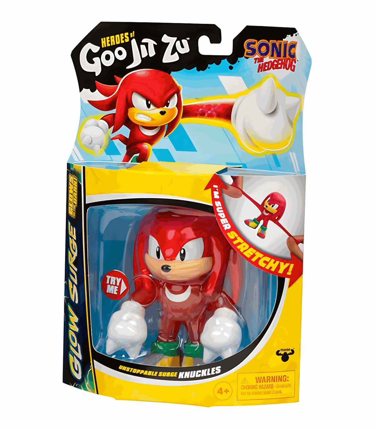 Heroes of Goo Jit Zu Sonic Glow Surge - Knuckles figure with glow-in-the-dark stretchy features.