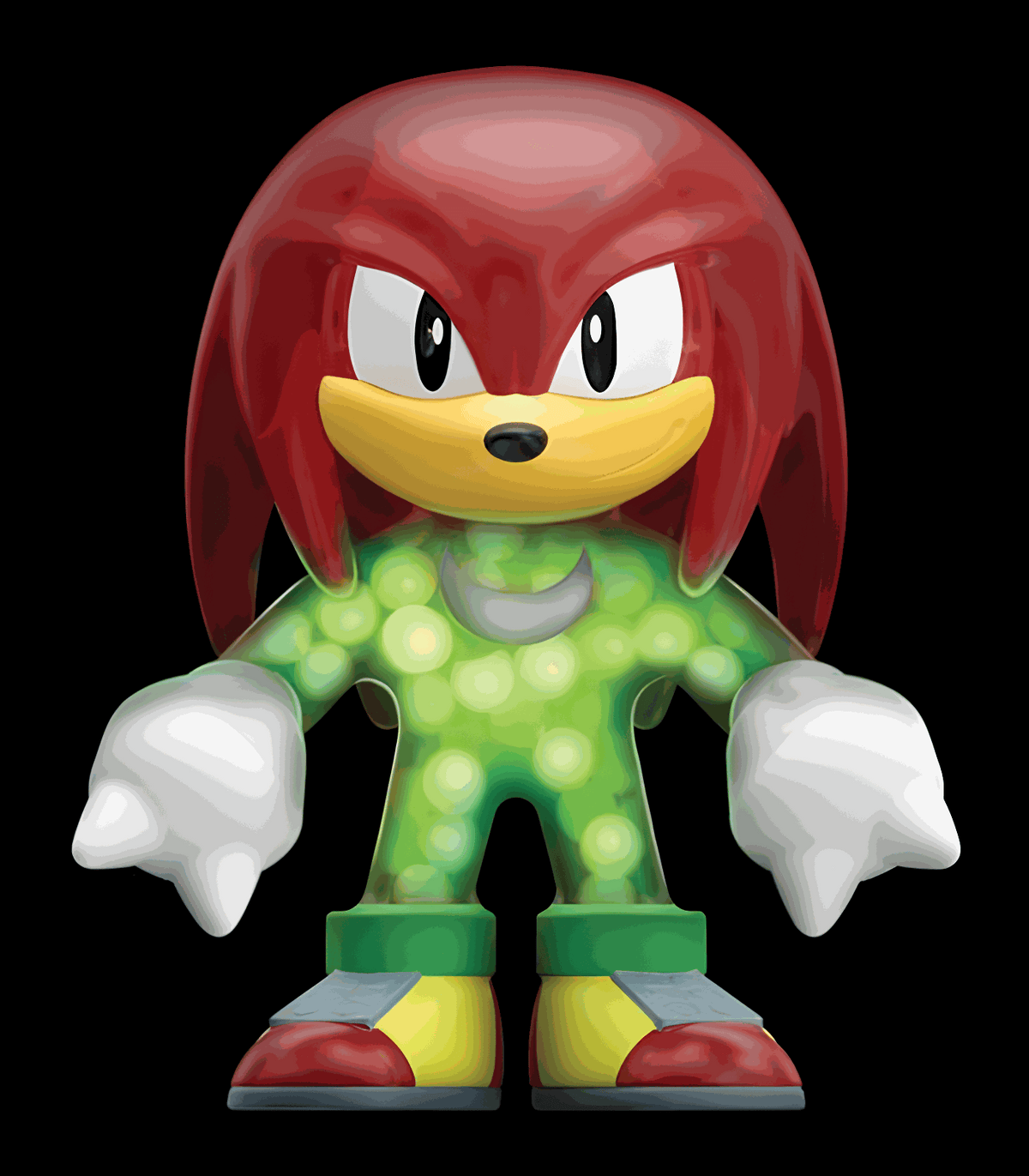 Goo Jit Zu Sonic Glow Surge - Knuckles figure with glow-in-the-dark feature and stretchy gooey body.