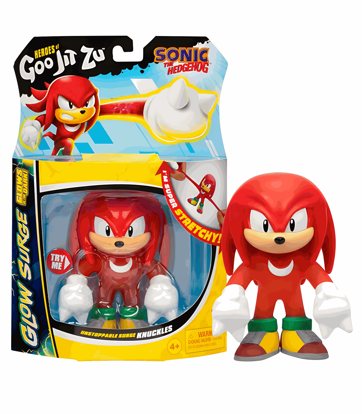 Goo Jit Zu Sonic Glow Surge - Knuckles figure with glow-in-the-dark feature.