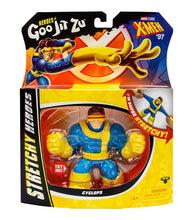 Load image into Gallery viewer, Heroes of Goo Jit Zu X-Men 97 Cyclops stretchy toy in packaging, featuring durable and gooey design.
